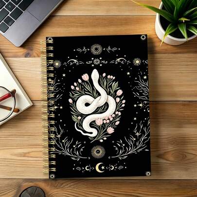 1 Peça Caderno Estilo Halloween de Volta às Aulas, Estilo Gótico Diário de Bruxa, Planejador de Tema Escuro, S