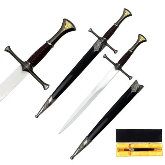 Adaga Punhal Medieval em Metal com Bainha • 36 cm