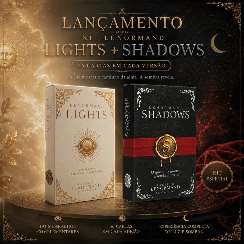 Kit Lenormand Lights + Shadows • 2 Baralhos Premium (72 Cartas)