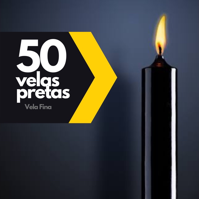Vela Palito Colorida Preta Caixa de Vela 16 x 1 2 cm
