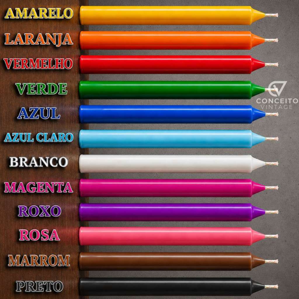 Vela Colorida Caixa Vela Palito Monte Seu Kit