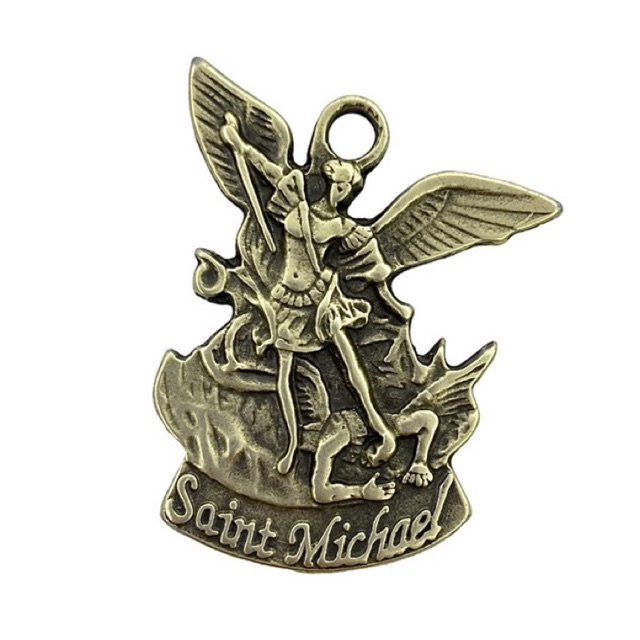 10 Pingente Medalha São Miguel Ouro Velho