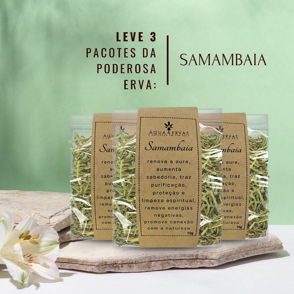 Erva de Banho e Defumação Folhas Seca Samambaia Kit C 3