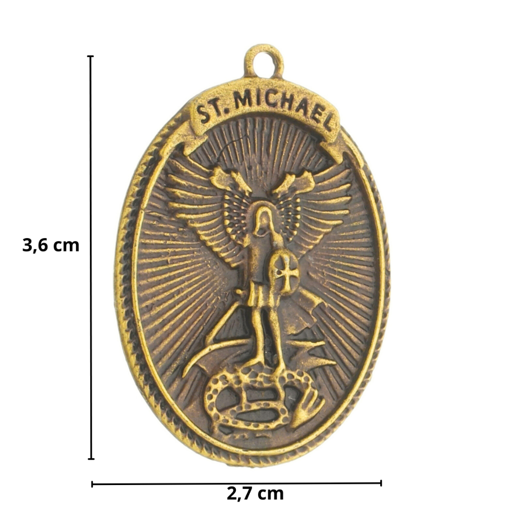 Medalha São Miguel Arcanjo 3 6x2 7 cm Pingente Para Pulseira Colar e Para Terço Católico