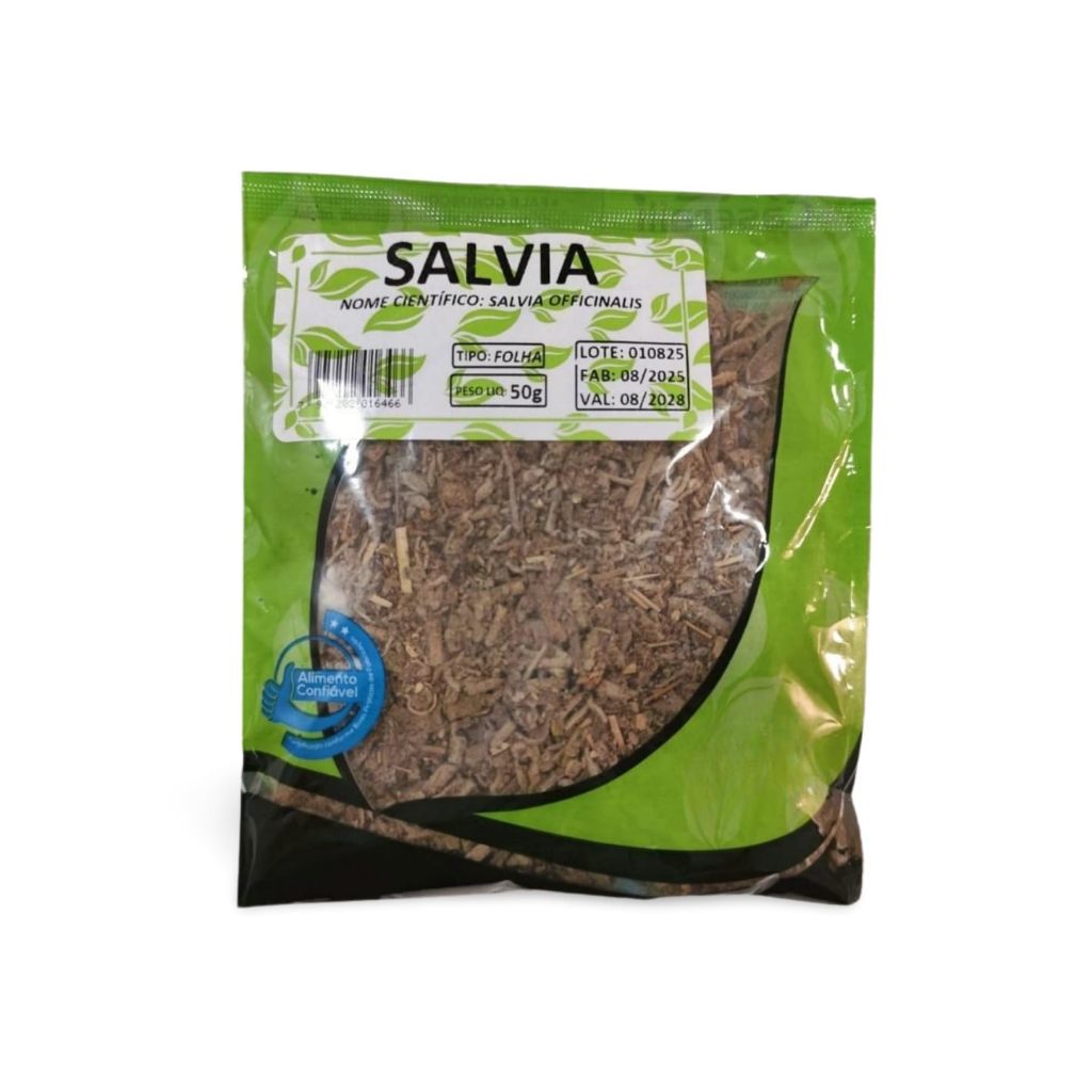 Sálvia Folha 50g Erva Natural para Infusão e Bem Estar