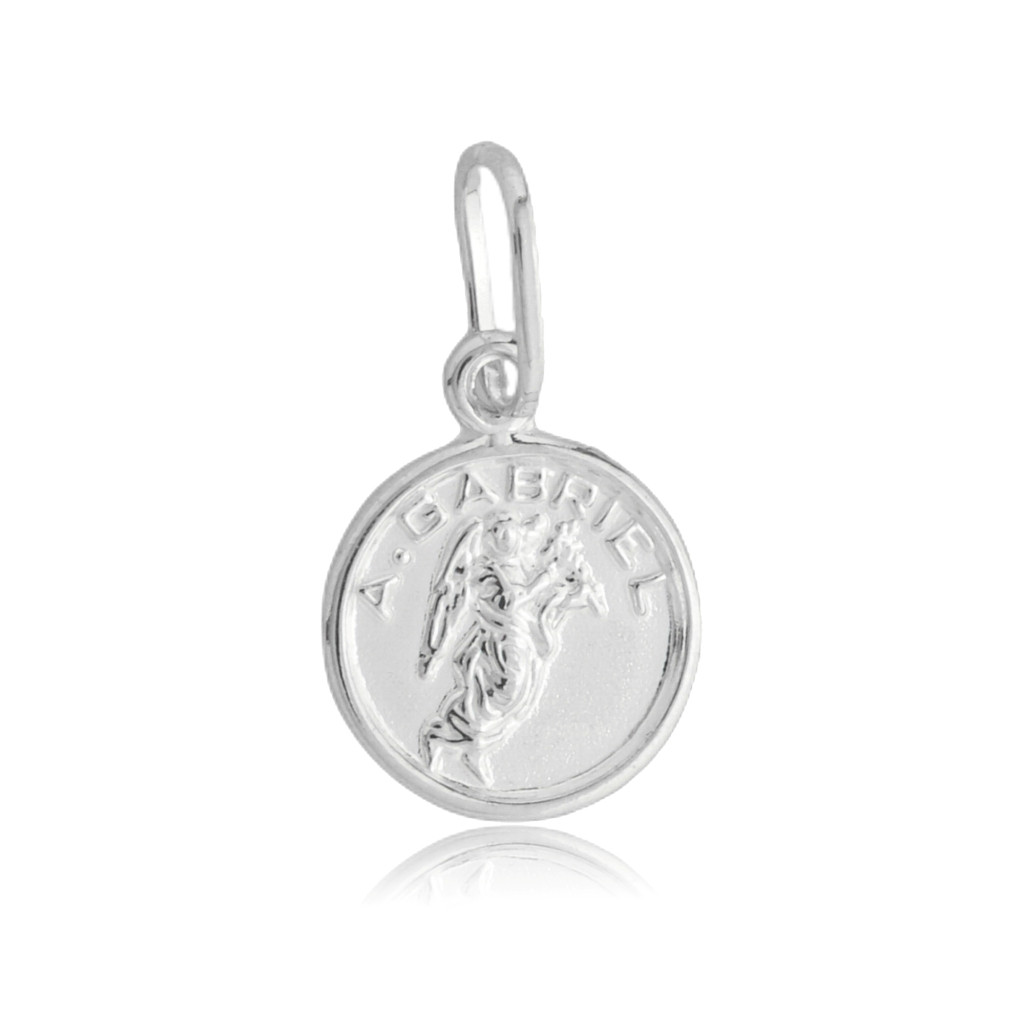 Pingente Prata 925 Medalha Arcanjo Gabriel Elluxe Joias