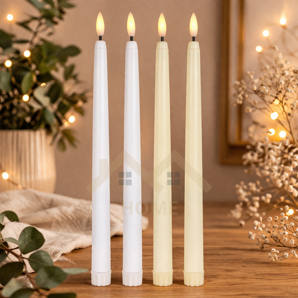 2 Velas de Led Grandes 25cm Com Chama Realista
