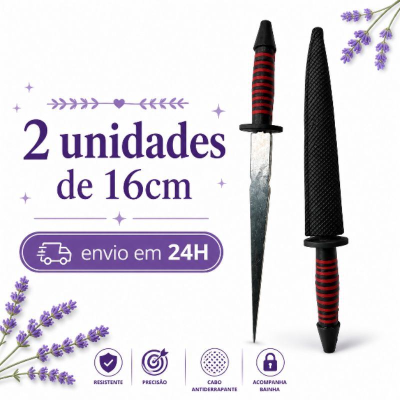 2 PUNHAIS DE 16CM COM BAINHA