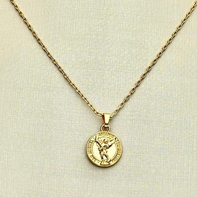 Colar Pingente São Miguel Arcanjo Banhado a Ouro