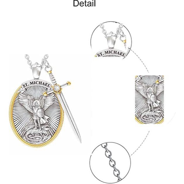 Kit2 Colar De Corrente Com Medalha De São Miguel O Arcanjo