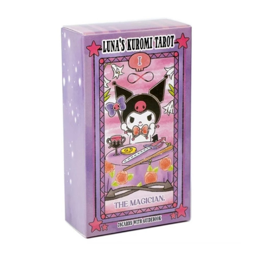 Conjunto de Cartas de Tarô Kuromi 78 Cartas Cartas de Moda de Desenho Animado Fofo Adequado para Jogos em Grup