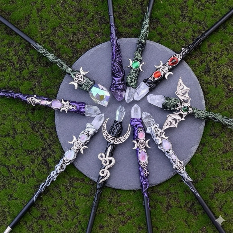 Varinha Wicca Fada encantada com Cristais