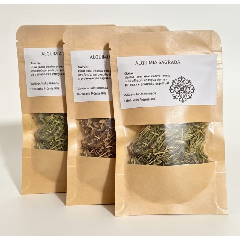 kit ervas para banho. Alecrim Sálvia e Guiné. Alquimia Sagrada