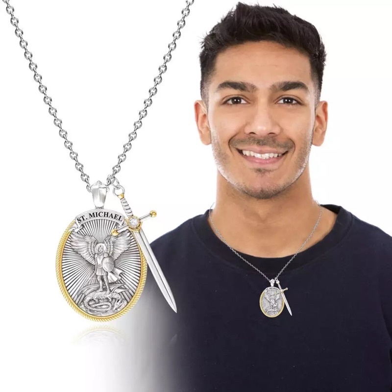 Kit2 Colar Corrente Medalha Arcanjo São Miguel Michael