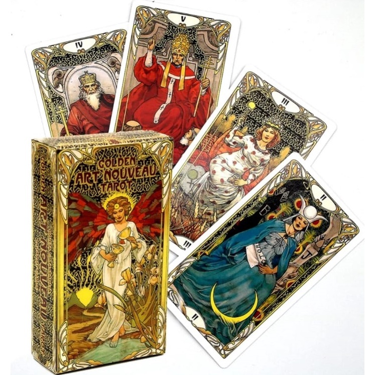 Tarot Golden Art Nouveau Deck Com 78 Cartas